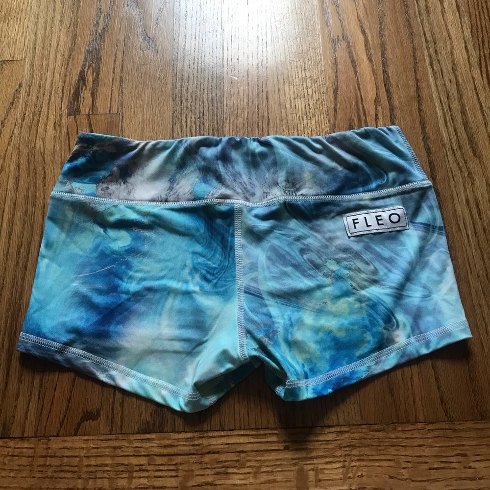Aqua Blue Fleo Shorts